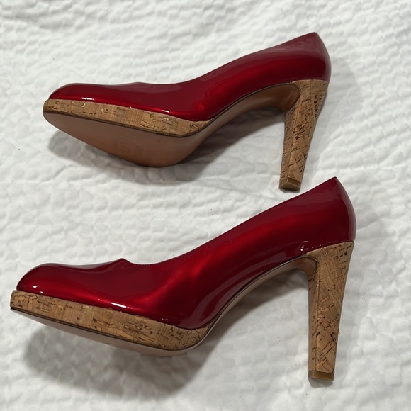 Red 👠 Stuart Weitzman platform cork heels size 10.5M - Picture 3 of 10